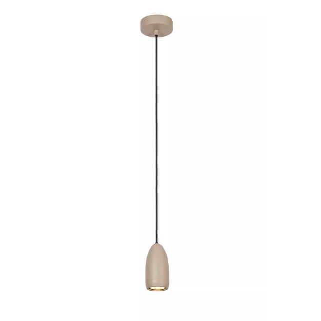 Lucide Evora - lampe suspendue - Ø 10 x 146 cm - taupe