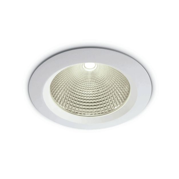 ONE Light COB Downlight Range Die Cast - spot encastré - Ø 230 mm, Ø 210 mm taille d'encastrement - 60W LED incl. - blanc - couleur de lumière blanche