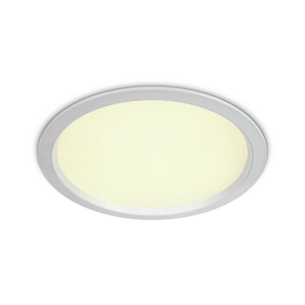 ONE Light UGR19 Office Range - spot encastré - Ø 220 mm, Ø 205 mm encastré - 30W LED incl. - IP44 - blanc - couleur de lumière blanc chaud