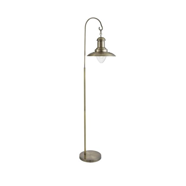 Searchlight Fisherman - lampadaire - 161 cm - laiton antique