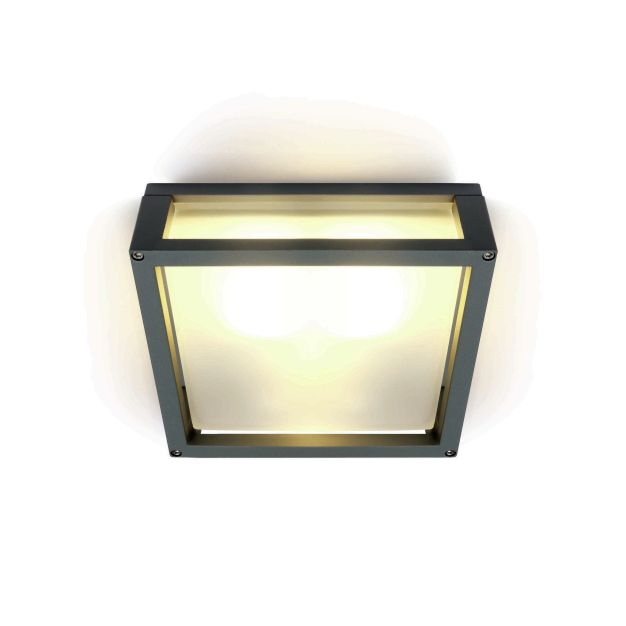 ONE Light Outdoor E27 Square - plafonnier extérieur - 25 x 25 x 9,5 cm - IP54 - anthracite