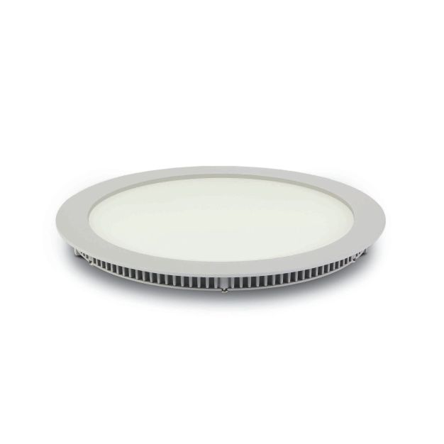 ONE Light Round Recessed Panels Die Cast - spots encastrés - Ø 29,5 x 2,2 cm - 30W LED incl. - IP40 - blanc - couleur de lumière blanche