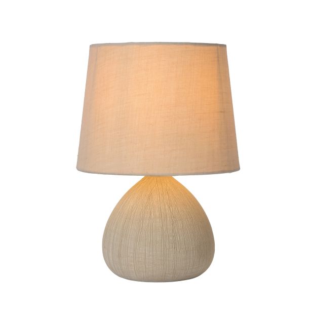 Lucide Ramzi - lampe à poser - Ø 18 x 26 cm - beige