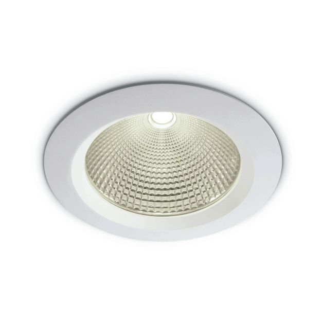 ONE Light COB Downlight Range Die Cast - spot encastré - Ø 230 mm, Ø 210 mm taille d'encastrement - 30W LED incl. - blanc - couleur de lumière blanc chaud