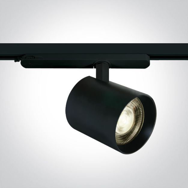 One Light Cob Led Pro - spot sur rail - système de rail triphasé - Ø 10 x 10 cm - 35W LED dimmable incl. - noir