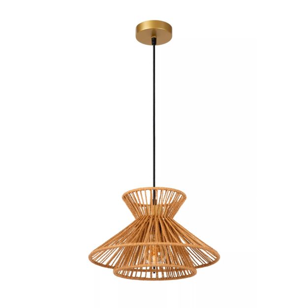 Lucide Tasman - lampe suspendue - Ø 32 x 150 cm - naturel