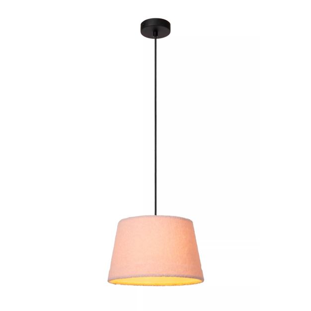 Lucide Woolly - lampe suspendue - Ø 28 x 150 cm - rose