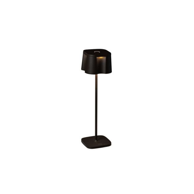 Konstsmide Nice - lampe de table extérieure sans fil avec station de charge - 10 x 10 x 36 cm - 2,2W LED dimmable incl - IP54 - noir mat