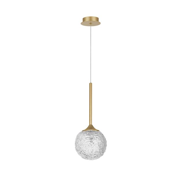 Nova Luce Mirano - lampe suspendue - Ø 15 x 180 cm - laiton doré et transparent