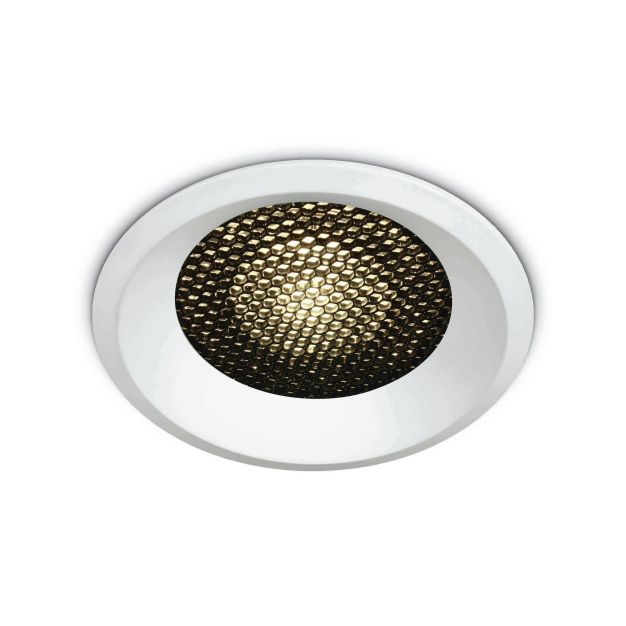 ONE Light Nid d'abeille Dark Light Range - spot encastré - Ø 102 mm, Ø 94 mm à encastrer - 17,5W LED incl. - blanc