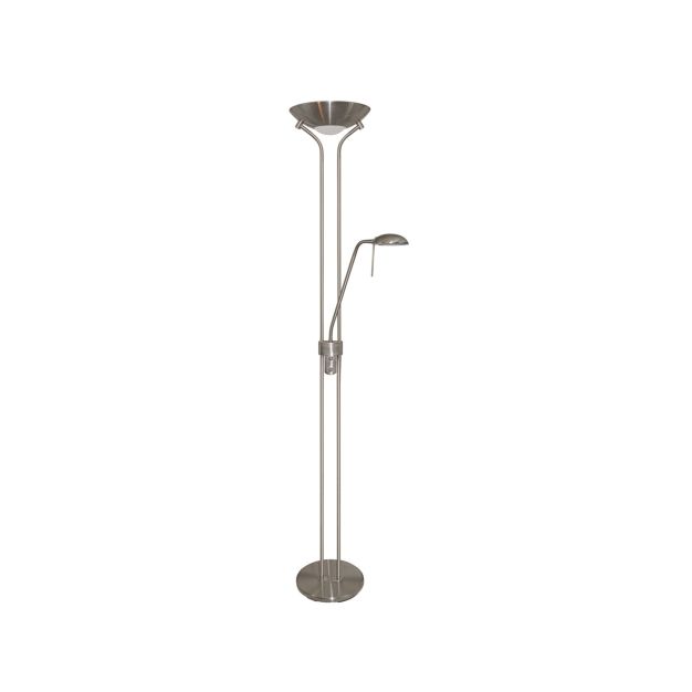 Searchlight Mother & Child - lampadaire avec double variateur - 180 cm - argent satiné