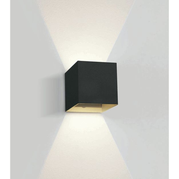 ONE Light Outdoor Wall Dark Lights - applique murale extérieure - 11,1 x 9,5 x 11 cm - 2 x 3W LED incl. - IP54 - noir