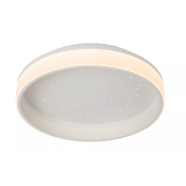 Lucide Estreja - plafonnier avec télécommande - Ø 40 x 9 cm - 40W + 10W LED incl. - blanc