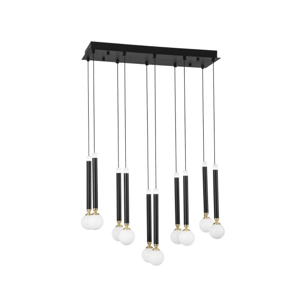 Nova Luce Cayo - lampe suspendue - 72 x 20 x 120 cm - 10 x 5W LED incl. - noir