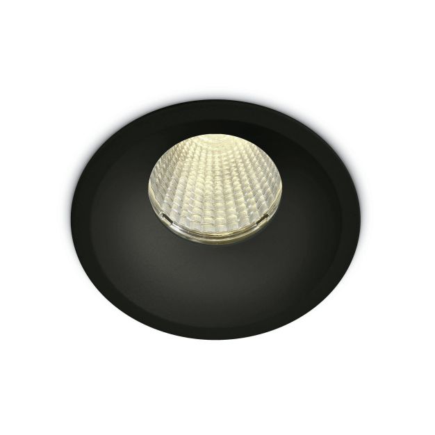 ONE Light COB Dark Light Range - spot encastré - Ø 82 mm, Ø 75 mm encastré - 12W LED incl. - IP44 - noir