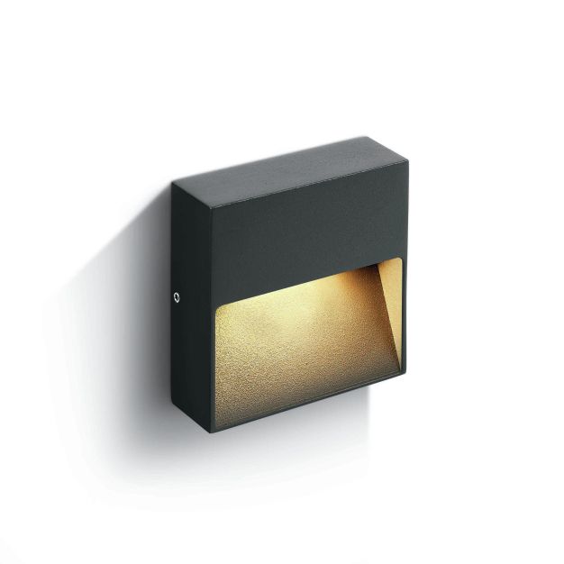 ONE Light Square Wall Dark Lights Indoor/Outdoor - appliques murales d'extérieur - 10 x 10 x 3 cm - 3W LED incl - IP54 - anthracite