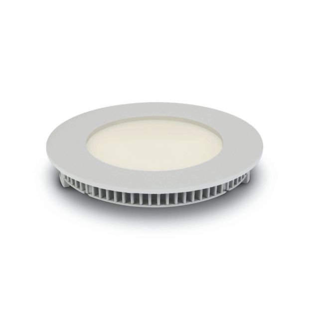 ONE Light Round Recessed Panels - spot à encastrer - Ø 120 mm, Ø 108 mm taille d'encastrement - 8W LED incl. - IP40 - blanc - couleur de lumière blanche