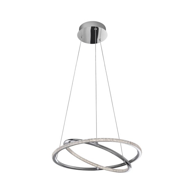 Nova Luce Livorno - lampe suspendue - Ø 45 x 120 cm - 29W LED incl. - chrome