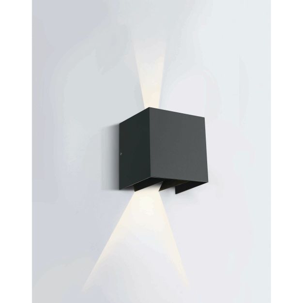 ONE Light Indoor/Outdoor Adjustable Beams - applique murale extérieure - 14 x 10,5 x 14,5 cm - 2 x 3W LED incl. - IP54 - anthracite