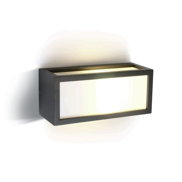 ONE Light Outdoor E27 Square - applique murale extérieure - 25 x 10 x 11 cm - IP54 - anthracite