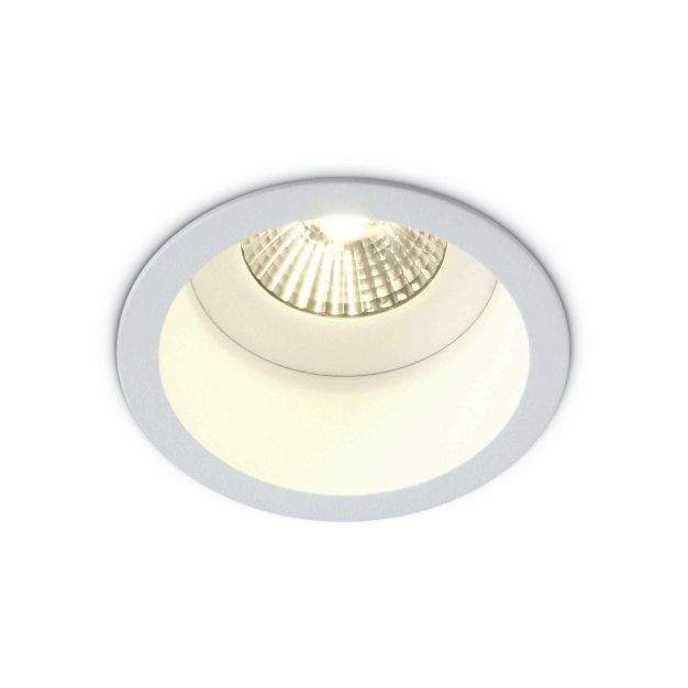 ONE Light COB Range - spot à encastrer - Ø 78 mm, Ø 75 mm à encastrer - 7W LED incl. - IP54 - blanc - couleur de lumière blanc chaud