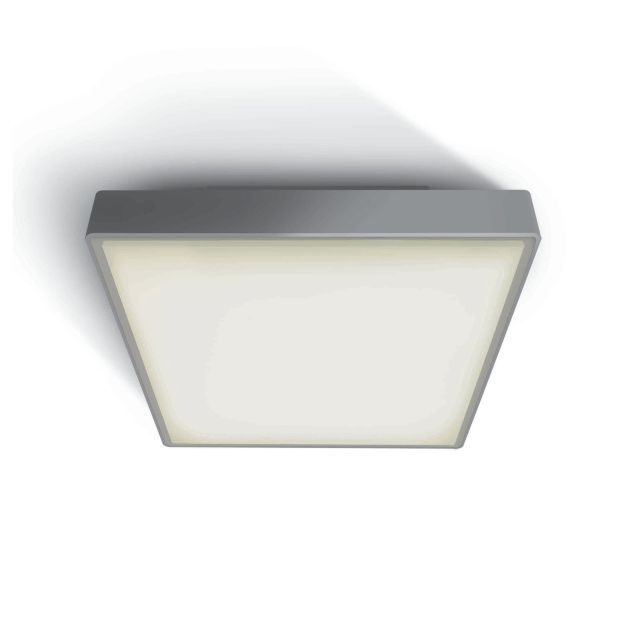 ONE Light E27 Plafo Outdoor Square - plafonnier d'extérieur - 22,1 x 22,1 x 9,3 cm - IP65 - gris