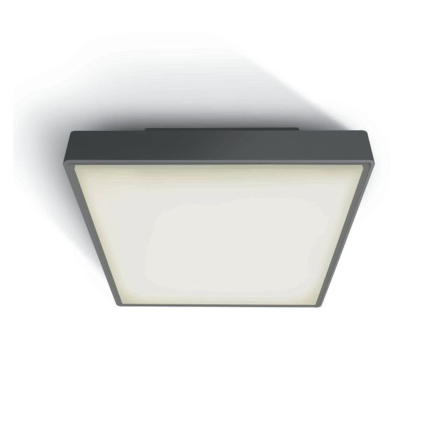 ONE Light E27 Plafo Outdoor Square - plafonnier d'extérieur - 22,1 x 22,1 x 9,3 cm - IP65 - anthracite