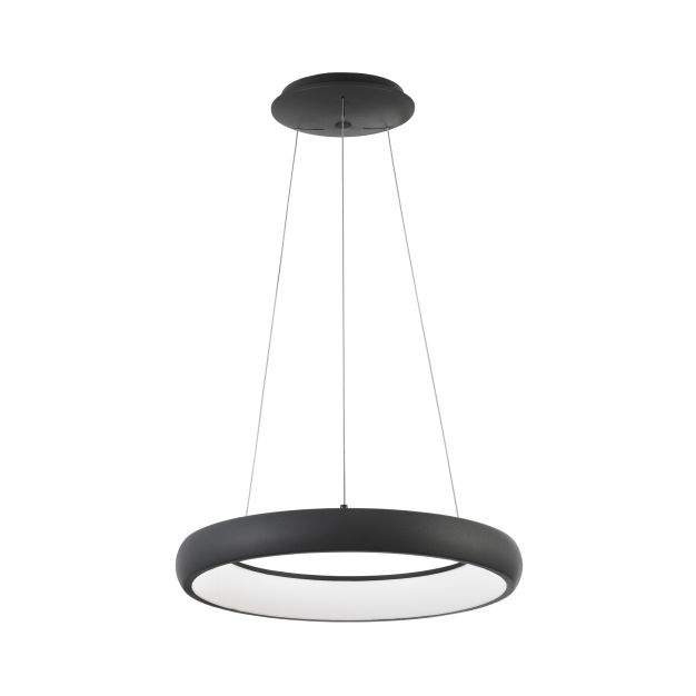 Nova Luce Albi - lampe suspendue - Ø 41 x 120 cm - 32W LED dimmable incl. - noir sable