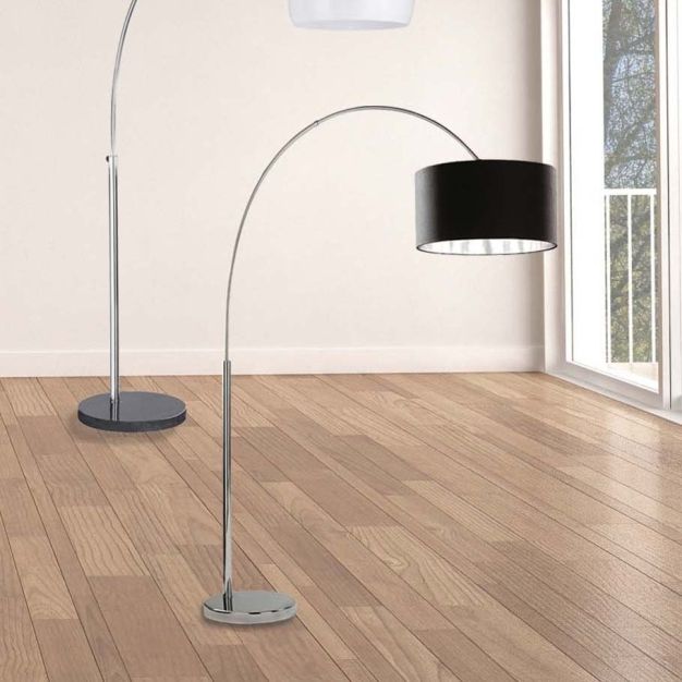 Searchlight Arcs - lampadaire - 209 cm - chrome et noir