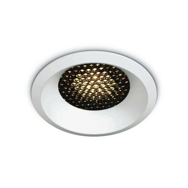 ONE Light Nid d'abeille Gamme Dark Light - spot encastré - Ø 70 mm, Ø 63 mm encastré - 6W LED incl. - blanc