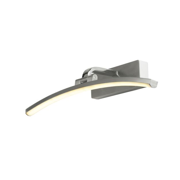 Searchlight Santorini - applique murale - 40 x 9 cm - 9W LED incl - argent satiné et chrome