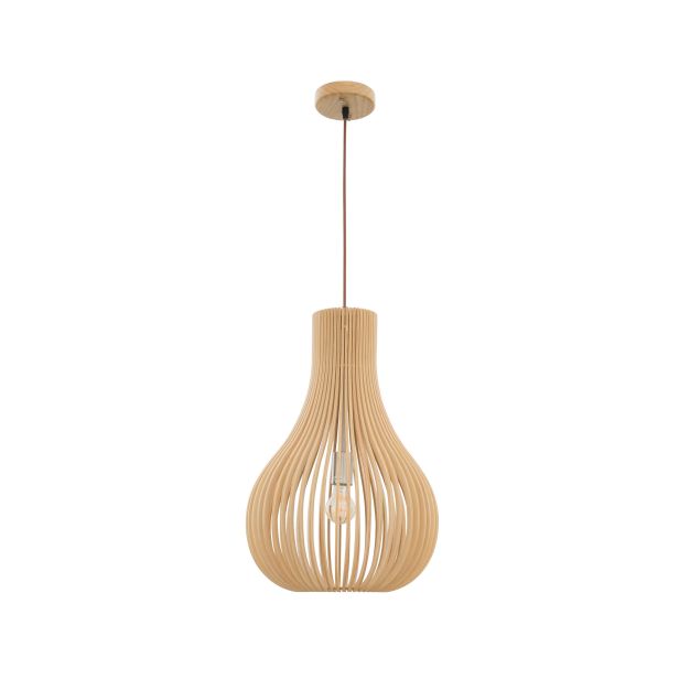 Nova Luce Soho - lampe suspendue - Ø 38 x 245 cm - bois naturel et marron