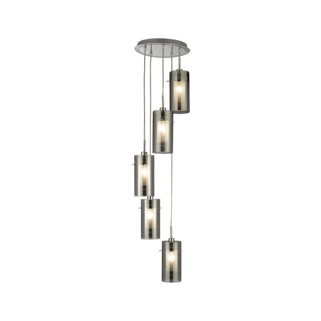 Searchlight Duo 2 - lampe suspendue - Ø 28 x 120 cm - verre fumé et dépoli