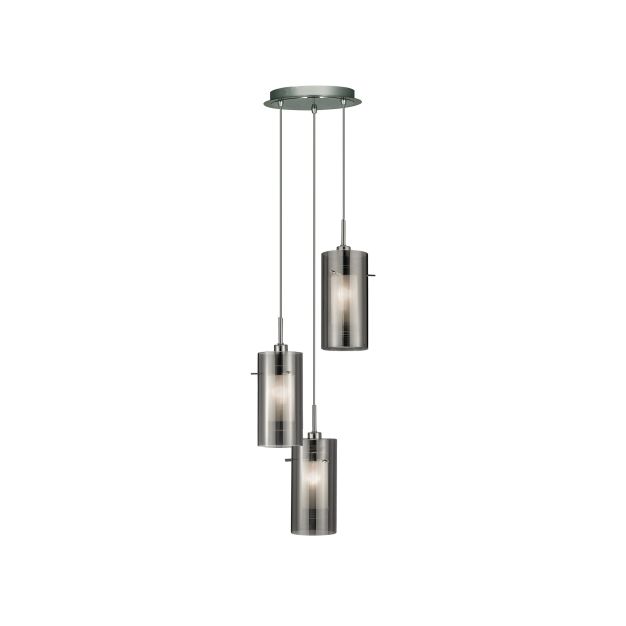 Searchlight Duo 2 - lampe suspendue - Ø 26 x 120 cm - verre fumé et dépoli