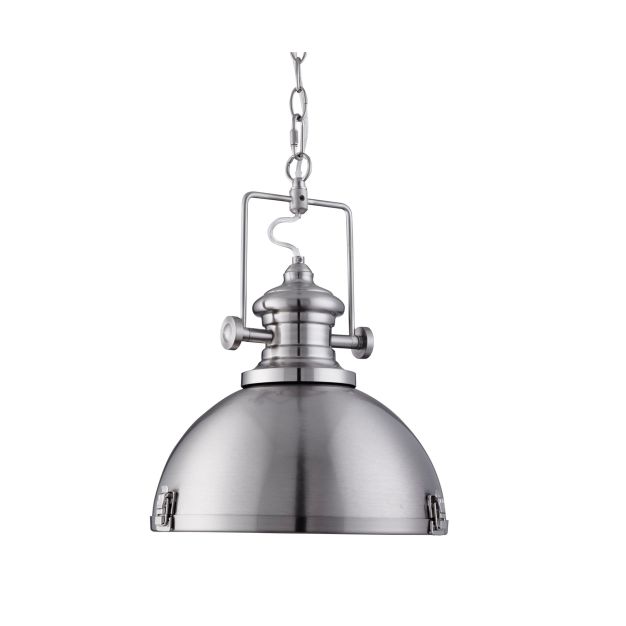 Searchlight Industrial Pendants - lampe suspendue - Ø 39 x 150 cm - argent satiné