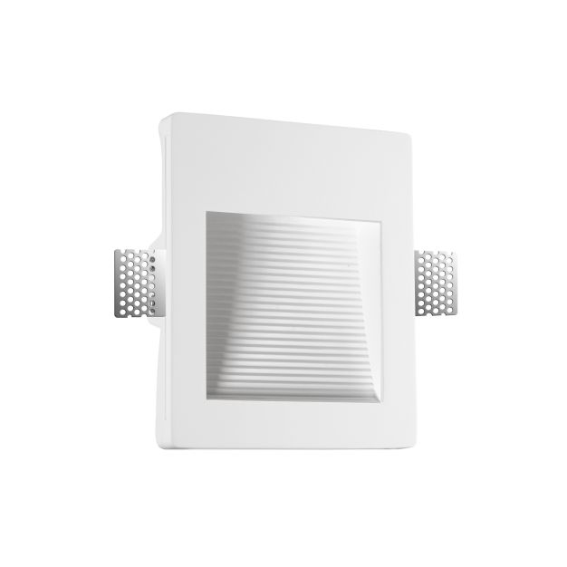 Nova Luce Cirocco - applique encastrée - 17 x 14,2 cm - 1W LED incl. - crépi blanc