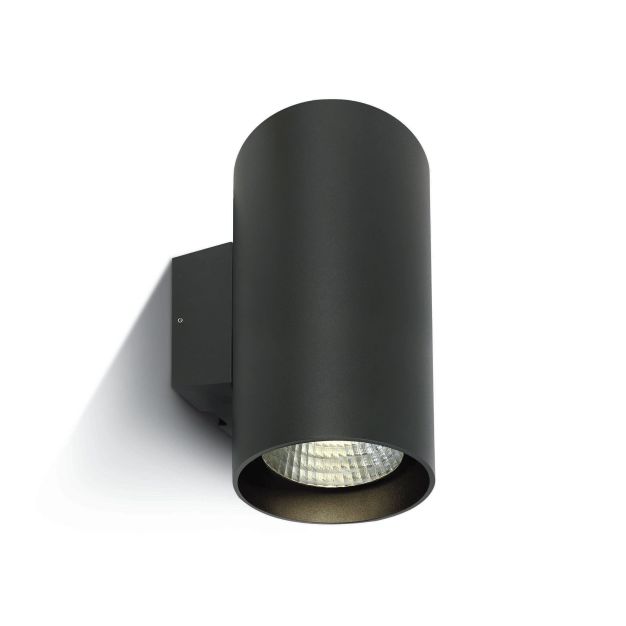 ONE Light Outdoor Wall Cylinders High Power - applique murale extérieure - 14 x 18 x 30 cm - 2 x 20W LED dimmable incl. - IP65 - anthracite - couleur de lumière blanche