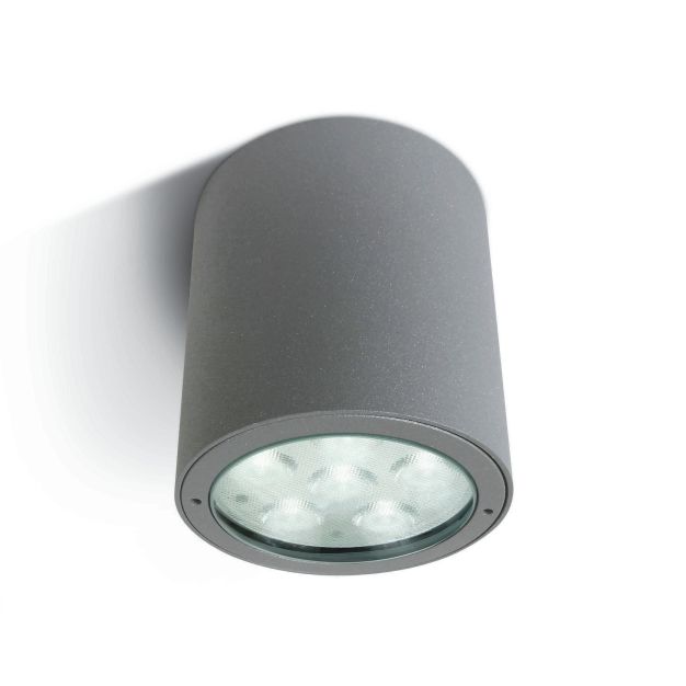 ONE Light Outdoor Ceiling Cylinders - plafonnier d'extérieur - Ø 9 x 9,2 cm - 1 x 6W LED incl. - IP54 - gris