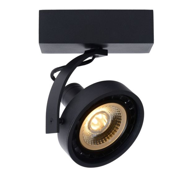 Lucide Dorian - spot en saillie - 13 x 15 x 16,5 cm - 12W LED dimmable incl - dim to warm - noir