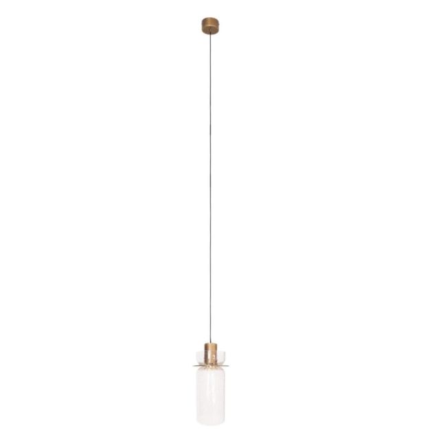 Maxlight Signature - lampe suspendue - Ø 15 x 220 cm - 8W LED incl - laiton antique et transparent