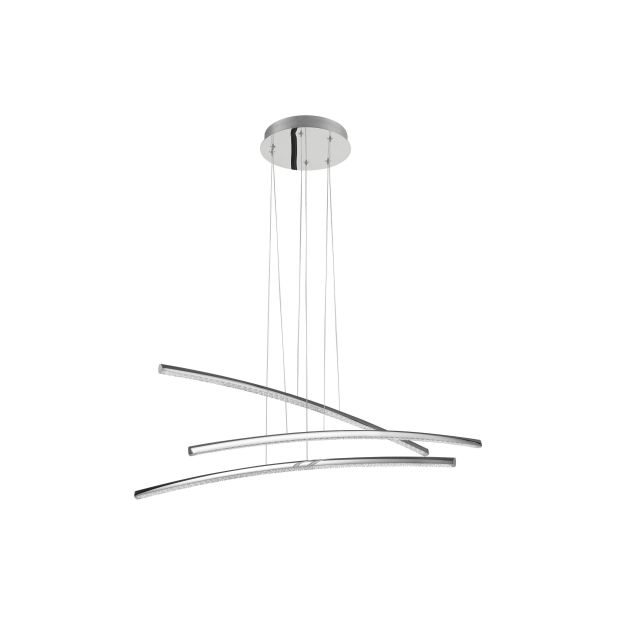 Nova Luce Seville - lampe suspendue - 90 x 120 cm - 38W LED incl. - chrome