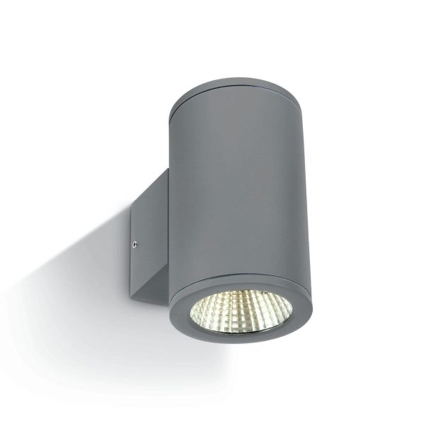 ONE Light Outdoor Wall Cylinders Up & Down Beam - applique murale extérieure - 8 x 10,6 x 13,8 cm - 2 x 6W LED incl. - IP54 - gris