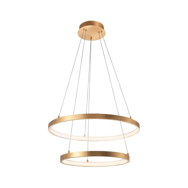 Nova Luce Leon - lampe suspendue - Ø 60 x 150 cm - 65W LED incl - feuille d'or