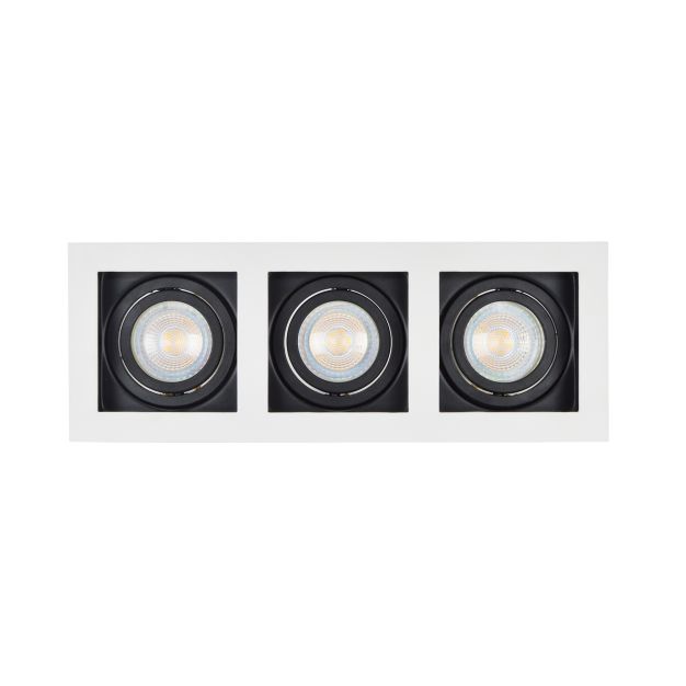 Projectlight Bloq 3 - spot encastrable - 270 x 100 mm, 250 x 92 mm encastrable - blanc et noir