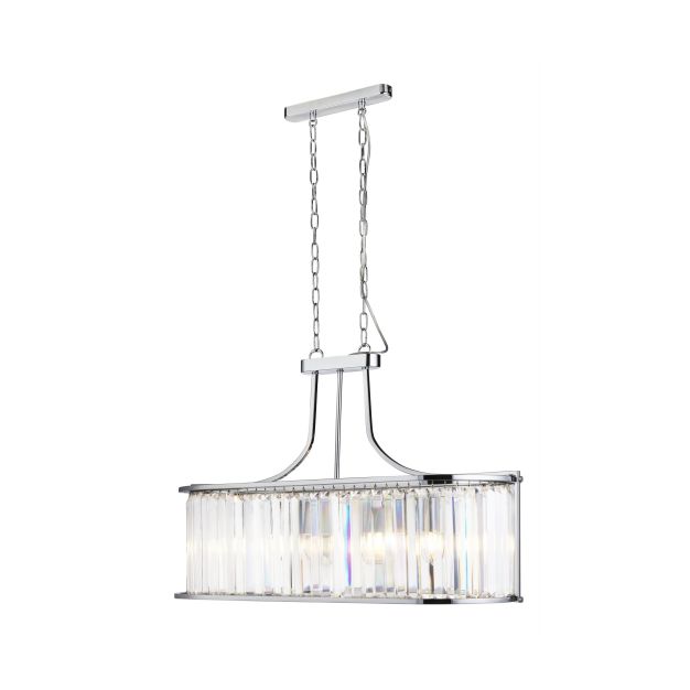 Searchlight Victoria - lampe suspendue - 78 x 30 x 150 cm - chrome et transparent