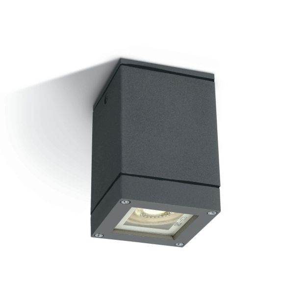 ONE Light GU10 Outdoor Cubes - plafonnier d'extérieur - 6,3 x 6,3 x 9,8 cm - IP54 - anthracite