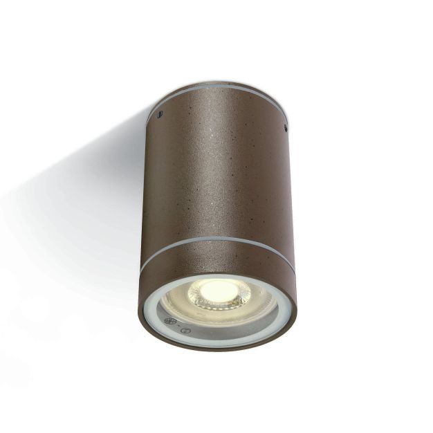 ONE Light GU10 Outdoor Cylinders - plafonnier d'extérieur - Ø 6,5 x 9,5 cm - IP54 - brun rouille