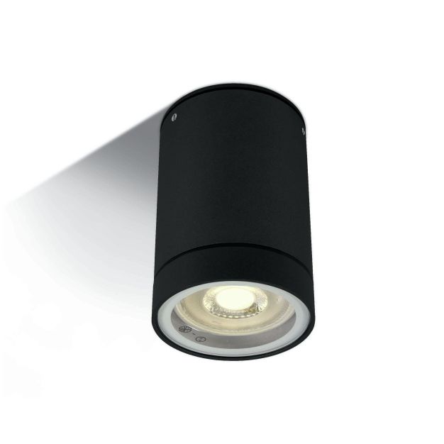 ONE Light GU10 Outdoor Cylinders - plafonnier d'extérieur - Ø 6,5 x 9,5 cm - IP54 - noir