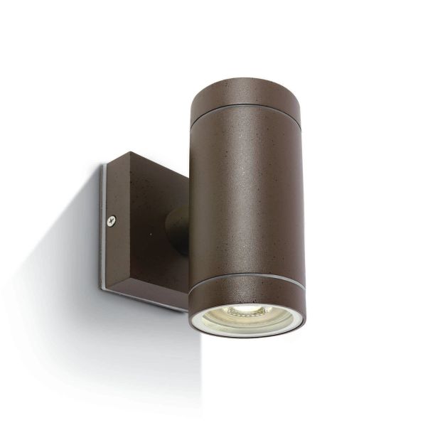 ONE Light GU10 Outdoor Cylinders - applique murale d'extérieur - Ø 6,5 x 14,2 cm - IP54 - brun rouille