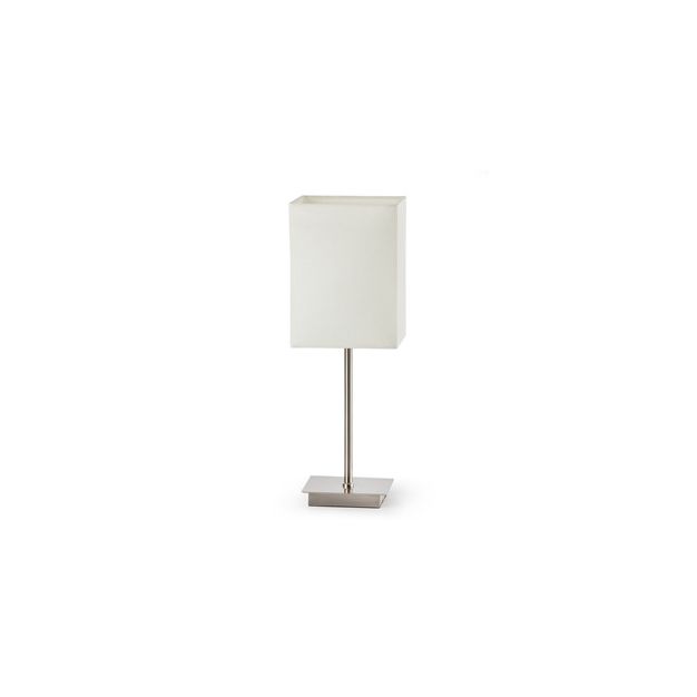 Faro Thana - lampe à poser - 15 x 43 cm - nickel et blanc